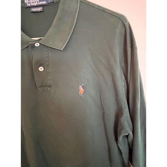 Polo by Ralph Lauren XL Men's Long Sleeve Hunter Green Polo Shirt - Picture 7 of 8